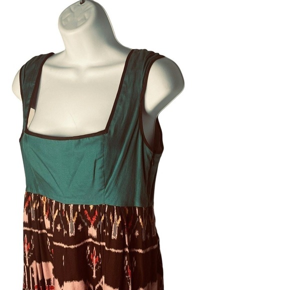 Diodore Anthropologie Size 8 Elephant March Dress Silk Blend Square Neck Lined - Picture 5 of 10